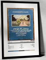 Pink Floyd Wish You Were Here Knebworth House Knebworth 5th July 1975 - Setlist Tour Poster - Setlist