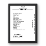 P!nk June 10, 2023 Stadium of Light Sunderland Setlist Poster - Setlist