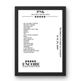 P!nk June 29, 2019 Wembley Stadium London Setlist Poster - Setlist