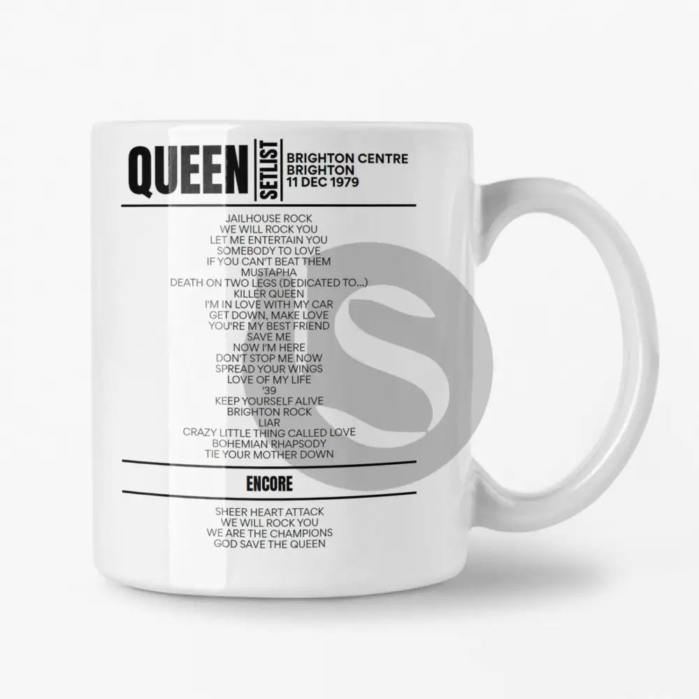 Queen Brighton Centre 11 December 1979 Setlist Mug - Setlist