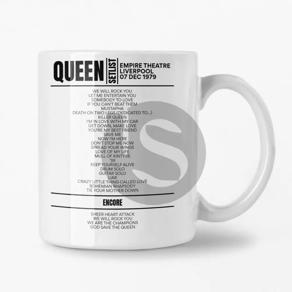 Queen Empire Theatre Liverpool 7 December 1979 Setlist Mug - Setlist