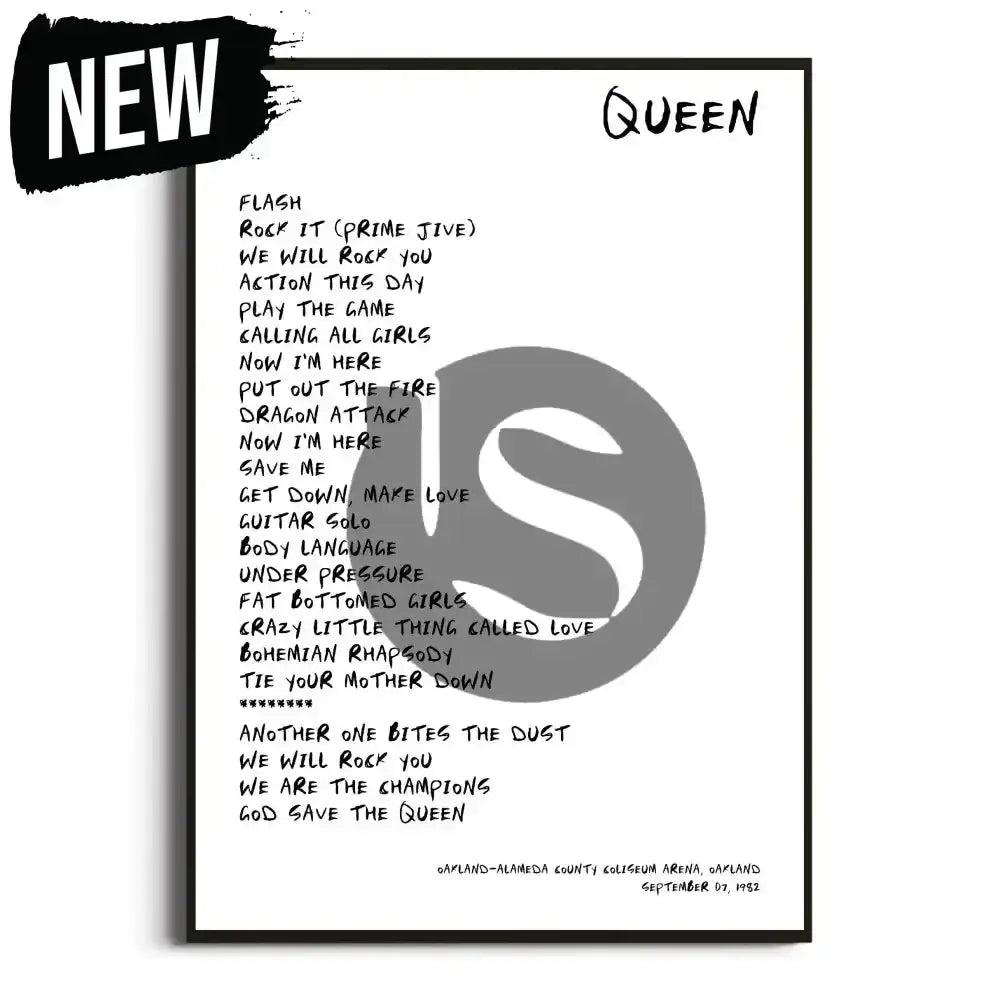 Queen Hot Space Tour Posters - Setlist