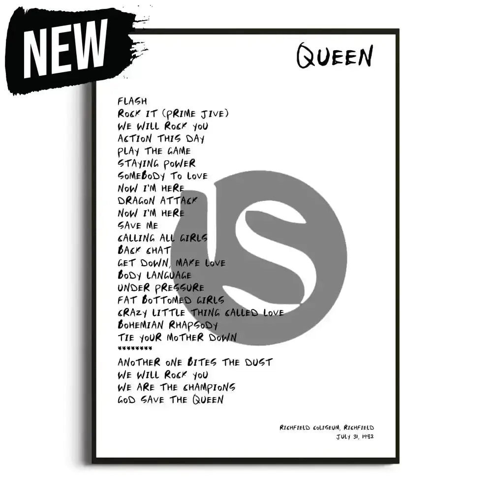 Queen Hot Space Tour Posters - Setlist