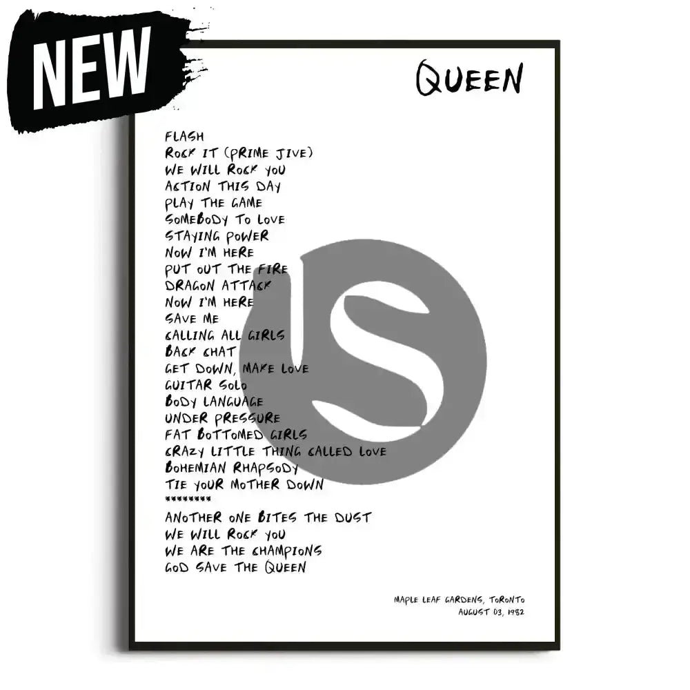 Queen Hot Space Tour Posters - Setlist