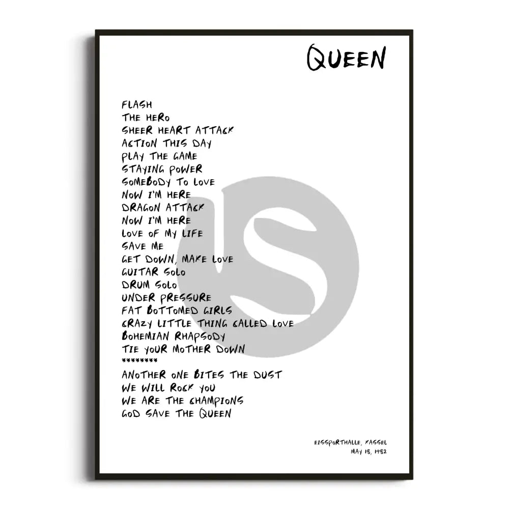 Queen Hot Space Tour Posters - Setlist