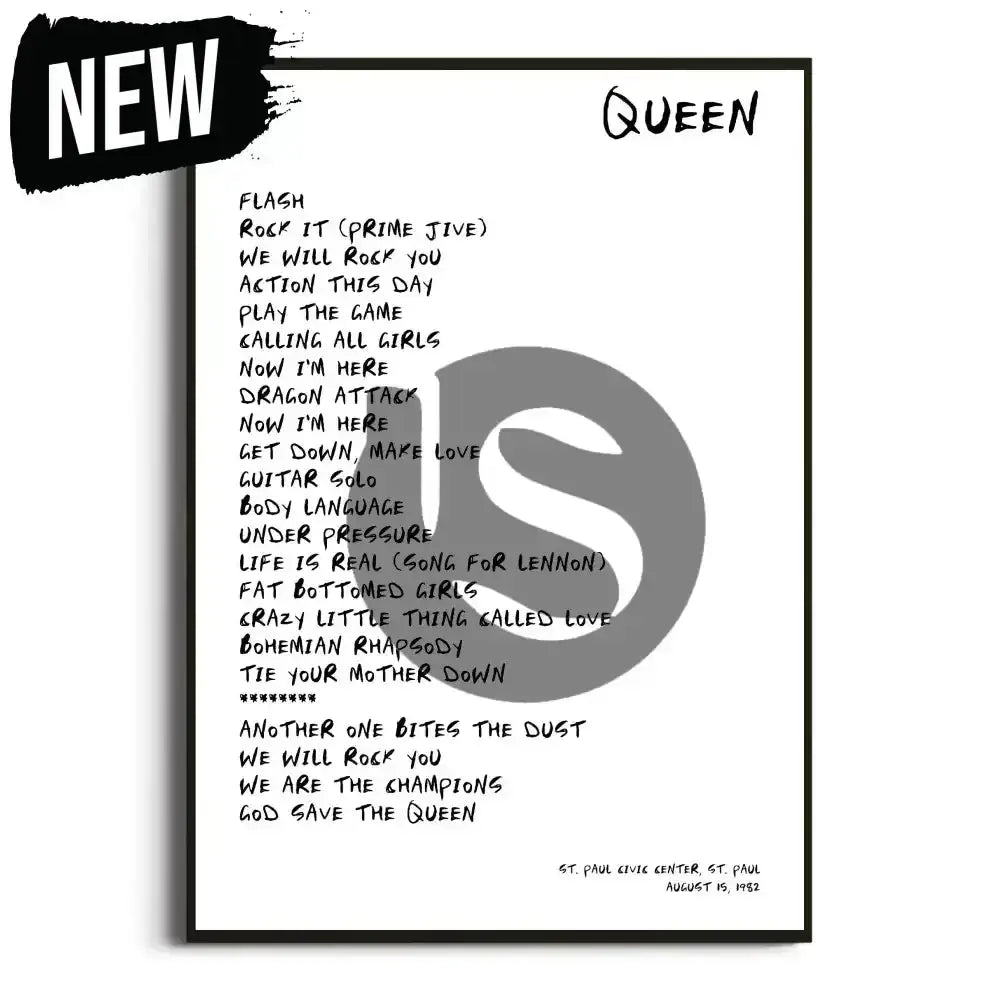 Queen Hot Space Tour Posters - Setlist