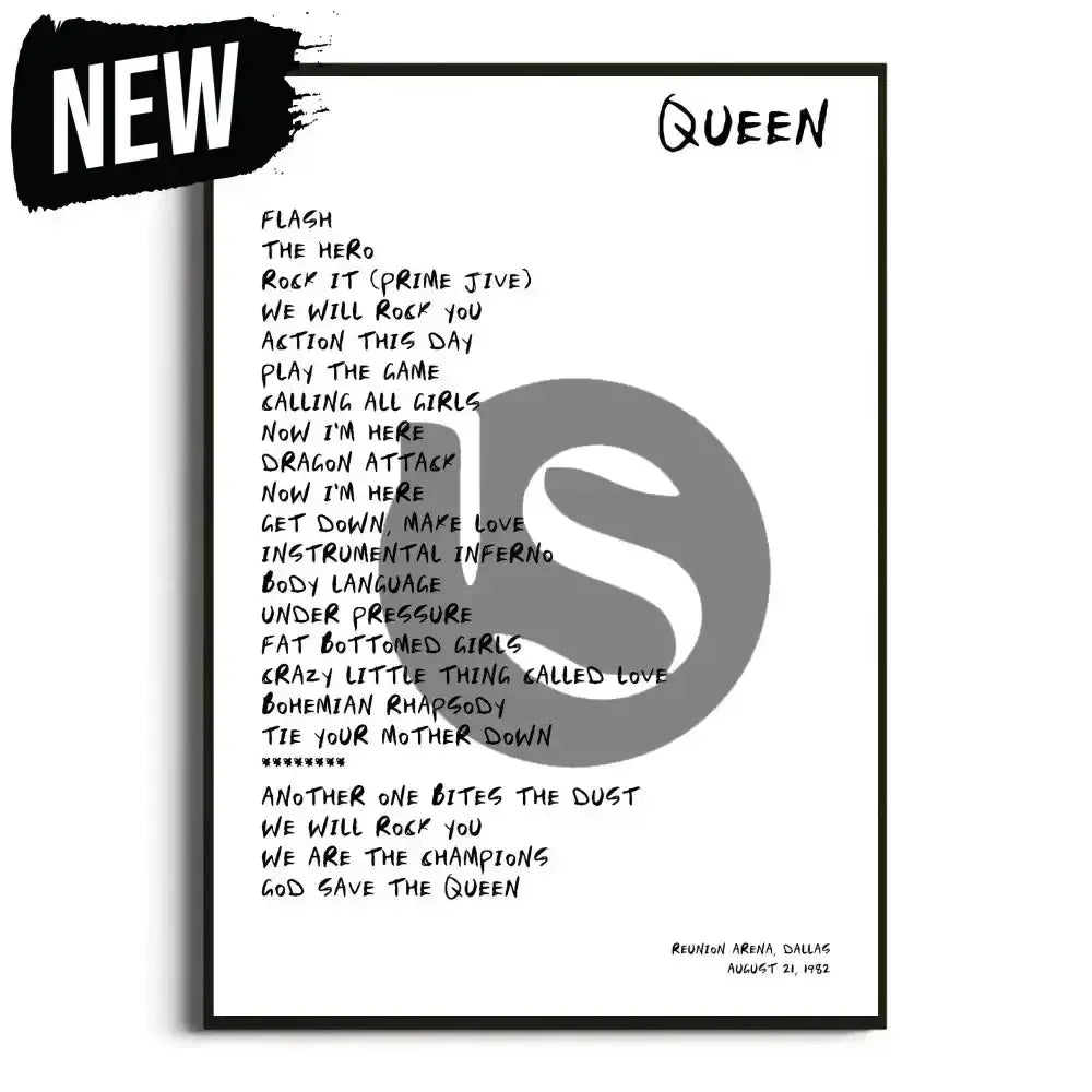 Queen Hot Space Tour Posters - Setlist