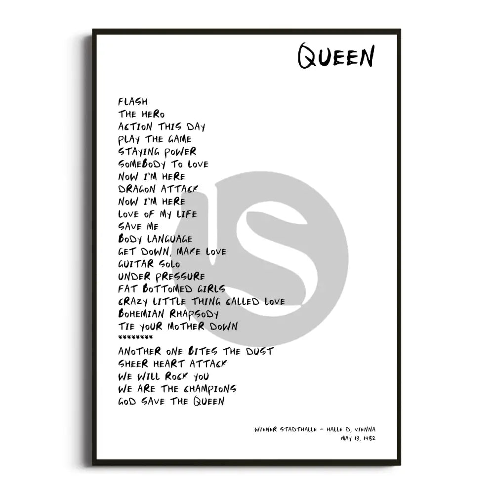 Queen Hot Space Tour Posters - Setlist