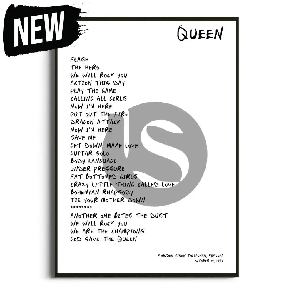 Queen Hot Space Tour Posters - Setlist