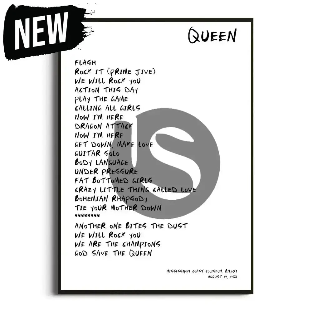 Queen Hot Space Tour Posters - Setlist