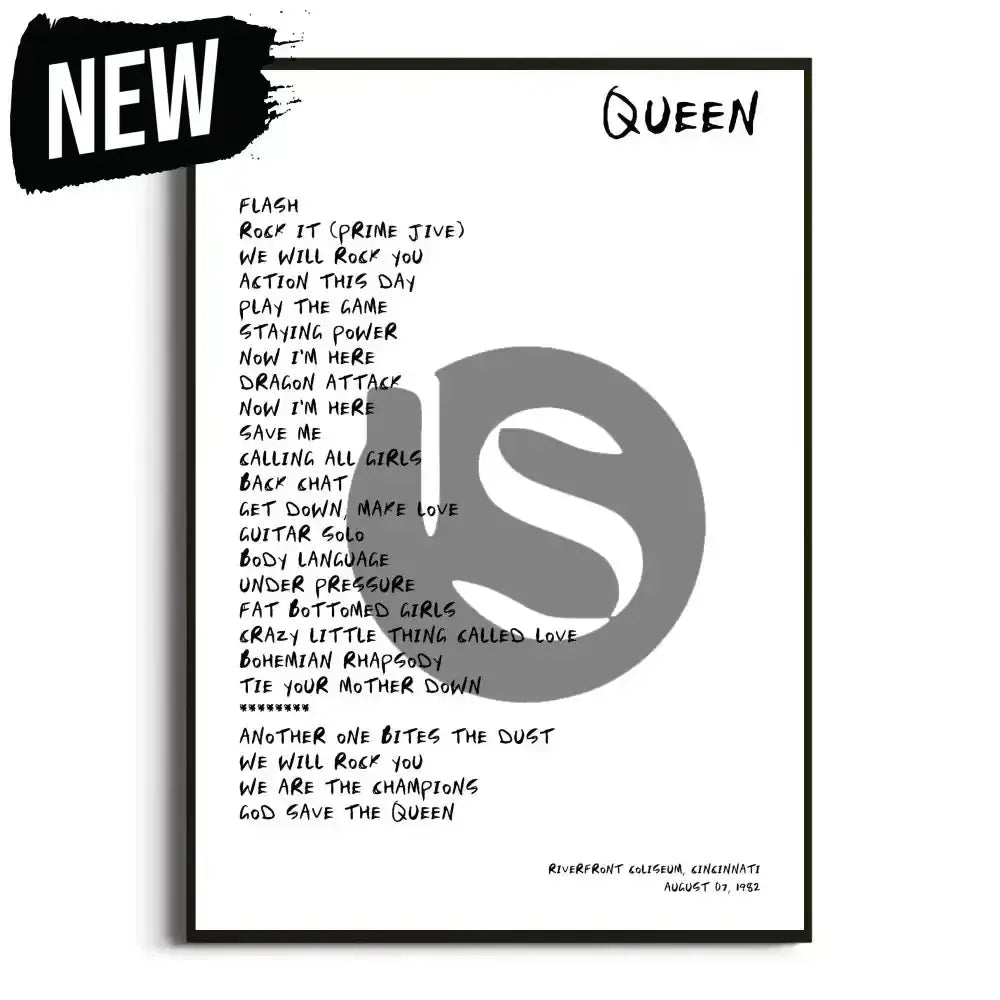 Queen Hot Space Tour Posters - Setlist