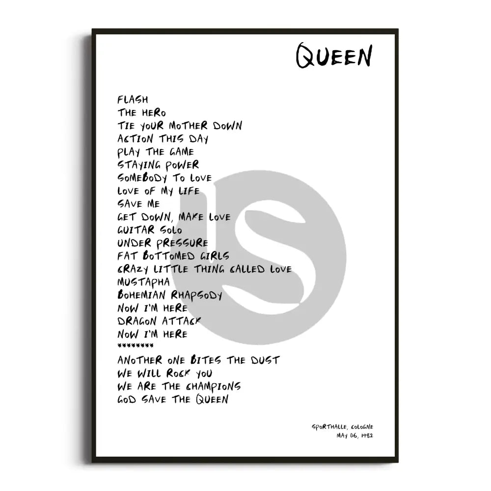 Queen Hot Space Tour Posters - Setlist