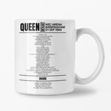 Queen NEC Arena Birmingham 1st September 1984 Setlist Mug - Setlist