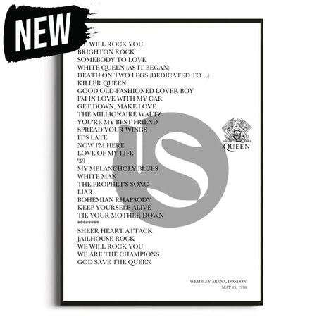 Queen News of the World UK Tour Posters - Setlist