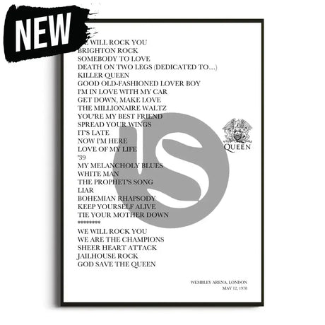 Queen News of the World UK Tour Posters - Setlist