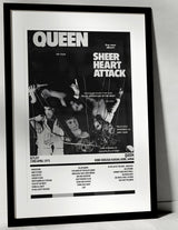 Queen Sheer Heart Attack Kobe Kokusai Kaikan Kobe 23rd April 1975 - Setlist Tour Poster - Setlist