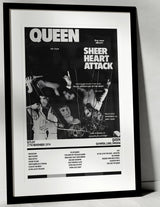 Queen Sheer Heart Attack Olympen Lund 27th November 1974 - Setlist Tour Poster - Setlist