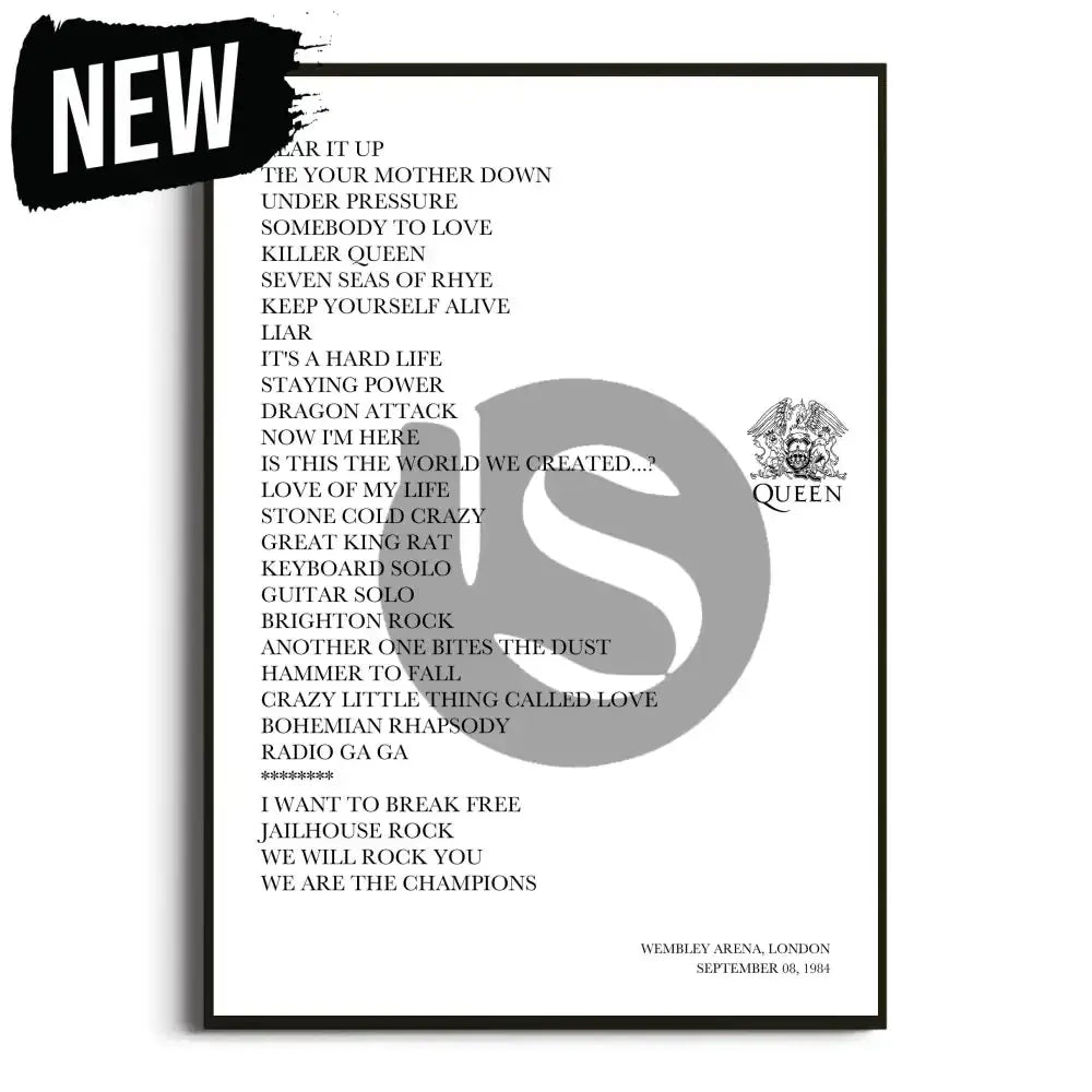 Queen The Works UK Tour Posters - Setlist