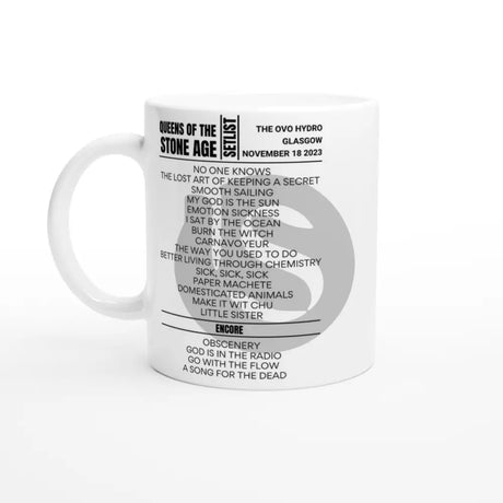 Queens Of The Stone age Glasgow November 2023 Setlist Mug - Setlist