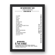 Radiohead July 04, 2017 Emirates Old Trafford Manchester Setlist Poster - Setlist