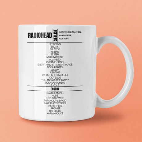 Radiohead Manchester July 4 2017 Setlist Mug - Setlist