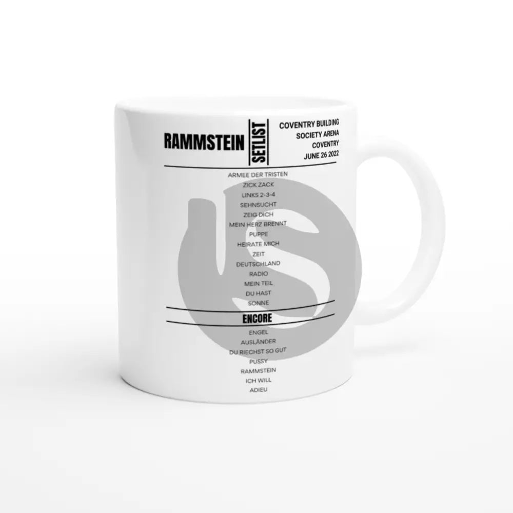 Rammstein Coventry July 2017 Setlist Mug - Setlist