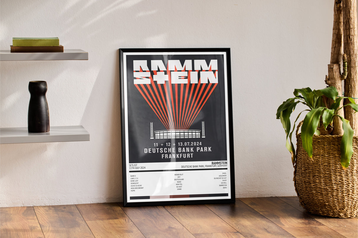 Rammstein Stadium Tour Deutsche Bank Park Frankfurt 11th July 2024 - Setlist Tour Poster - Setlist