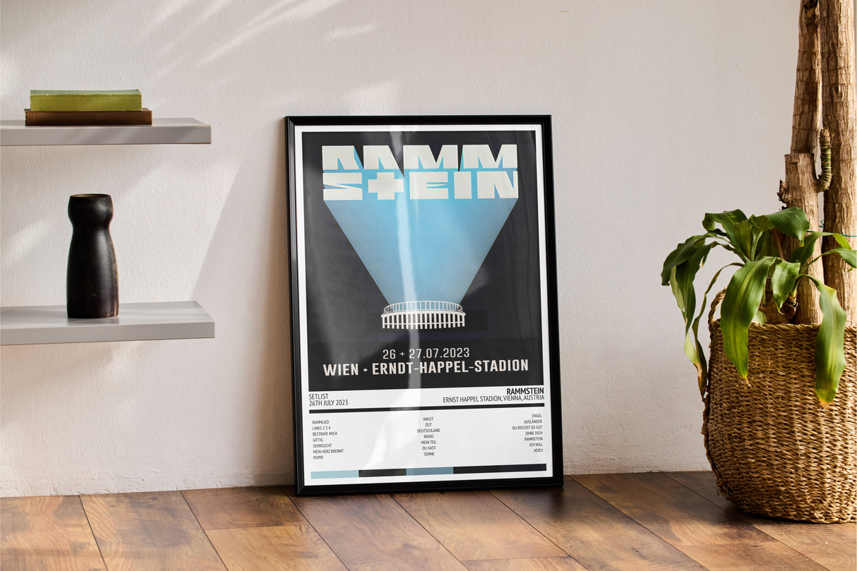 Rammstein Stadium Tour Ernst Happel Stadion Vienna 26th July 2023 - Setlist Tour Poster - Setlist