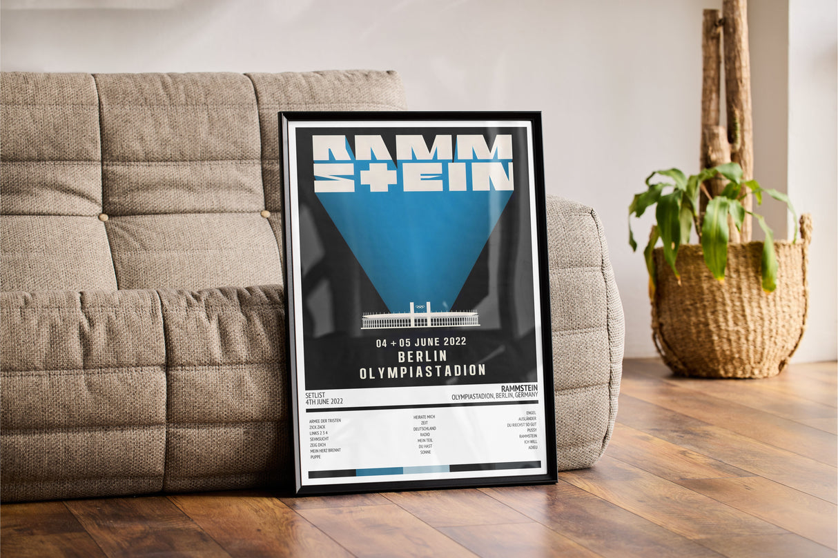 Rammstein Stadium Tour Olympiastadion Berlin 4th June 2022 - Setlist Tour Poster - Setlist