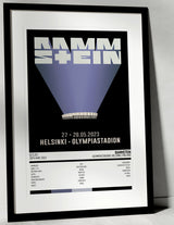 Rammstein Stadium Tour Olympiastadion Helsinki 28th May 2023 - Setlist Tour Poster - Setlist