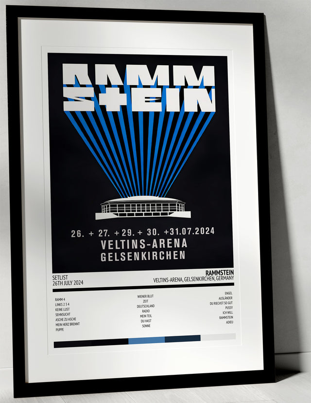 Rammstein Stadium Tour Veltins - Arena Gelsenkirchen 26th July 2024 - Setlist Tour Poster - Setlist