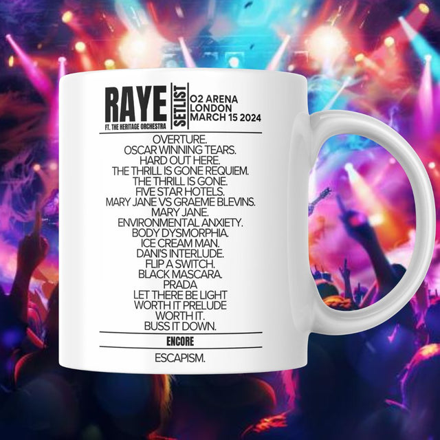 RAYE London March 15 2024 Setlist Mug - Setlist