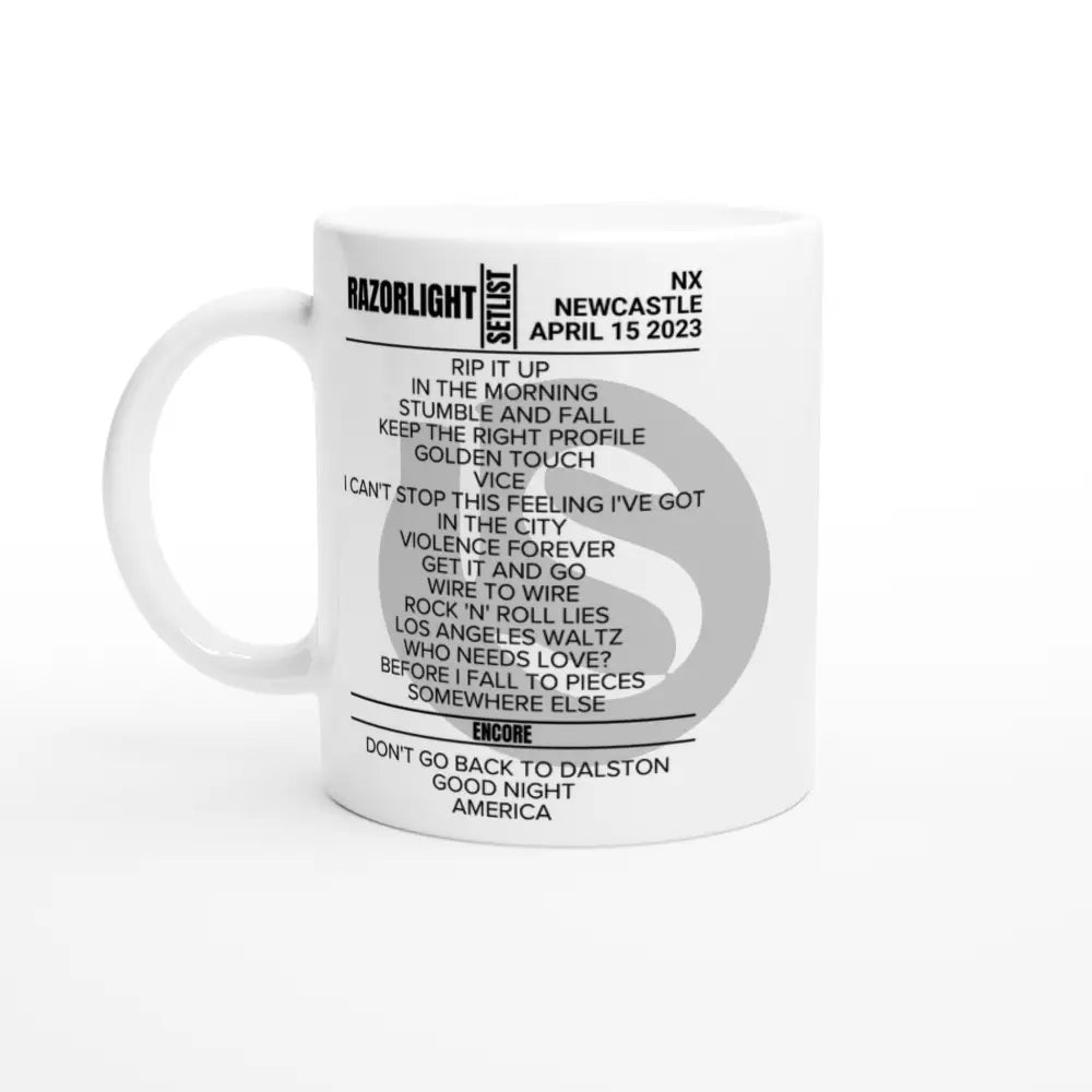 Razorlight Newcastle April 2023 Setlist Mug - Setlist