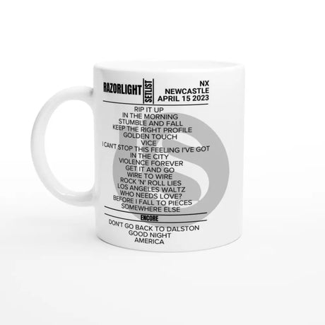 Razorlight Newcastle April 2023 Setlist Mug - Setlist