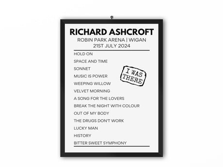 Richard Ashcroft Wigan July 21 2024 Setlist Poster - Setlist