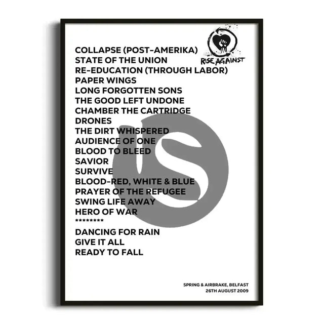 Rise Against Belfast 26th August 2009 - Gig Setlist - Setlist