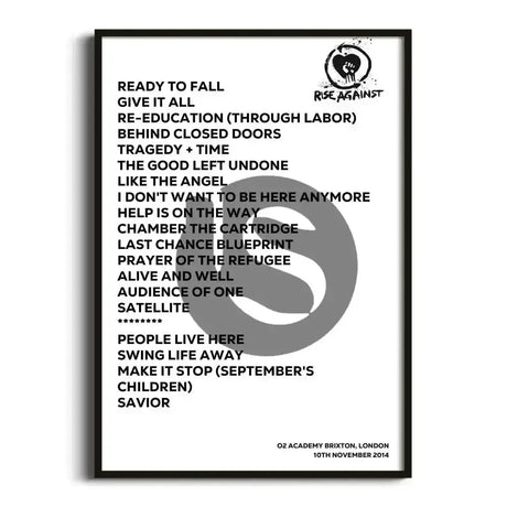 Rise Against London 10th November 2014 - Gig Setlist - Setlist