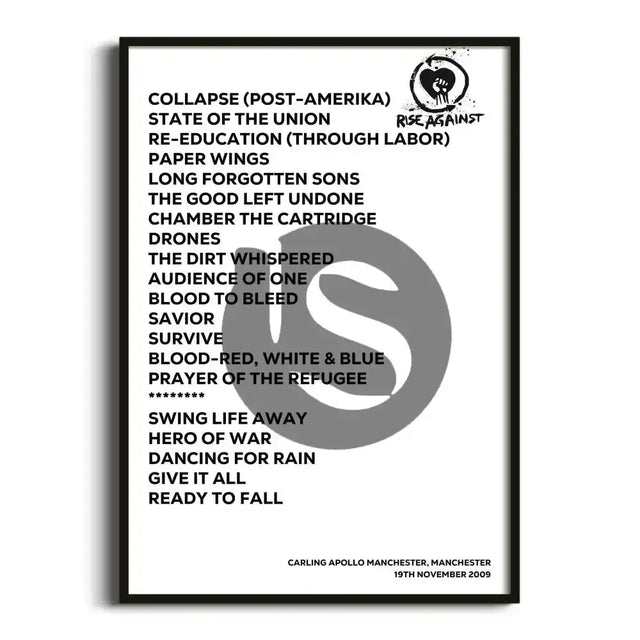 Rise Against Manchester 19th November 2009 - Gig Setlist - Setlist