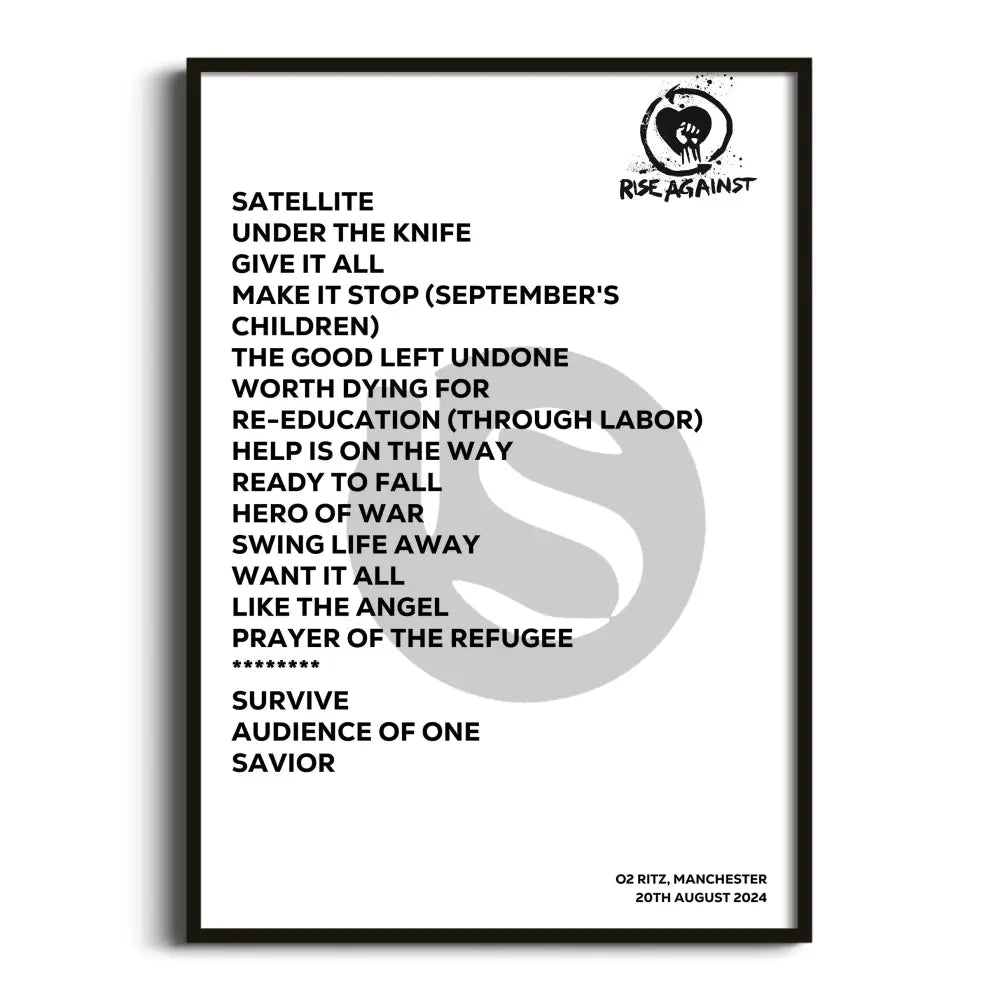 Rise Against Manchester 20th August 2024 - Gig Setlist - Setlist