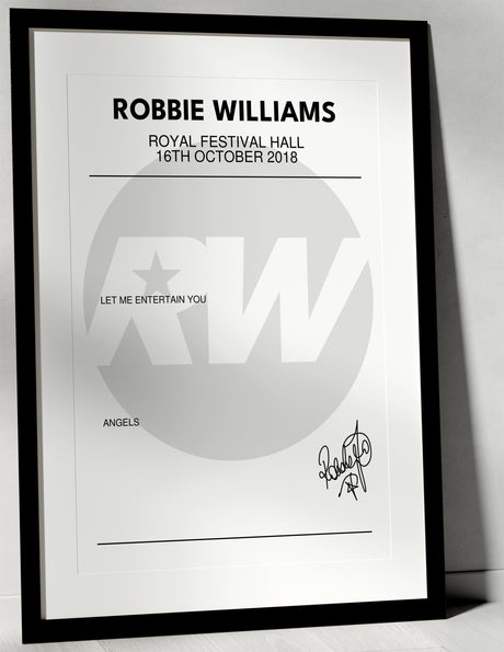 Robbie Williams 16th October 2018 Royal Festival Hall London I Was There - Setlist