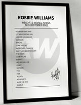 Robbie Williams 16th October 2022 Resorts World Arena Birmingham I Was There - Setlist