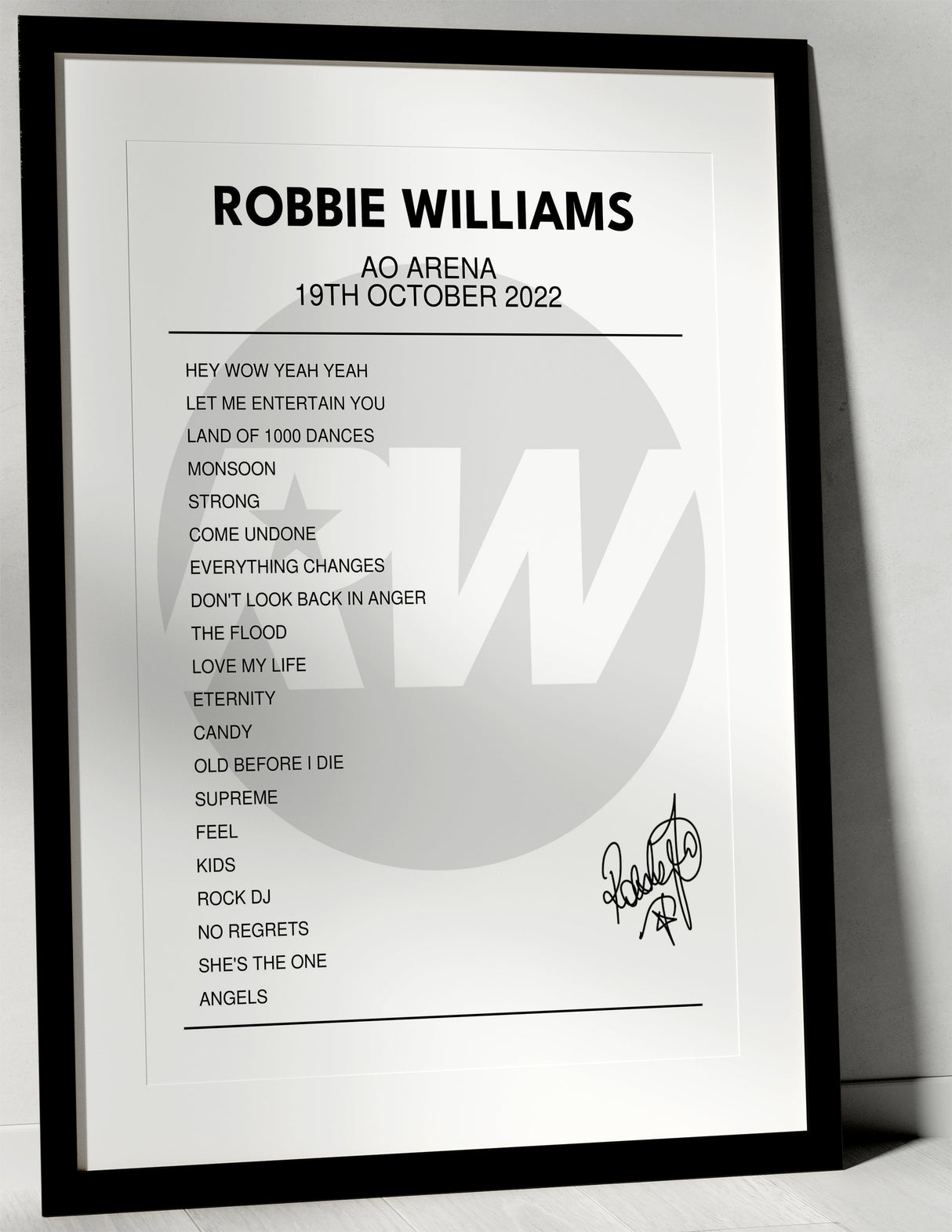 Robbie Williams 19th October 2022 AO Arena Manchester I Was There - Setlist