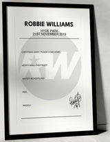 Robbie Williams 21st November 2019 Hyde Park London I Was There - Setlist