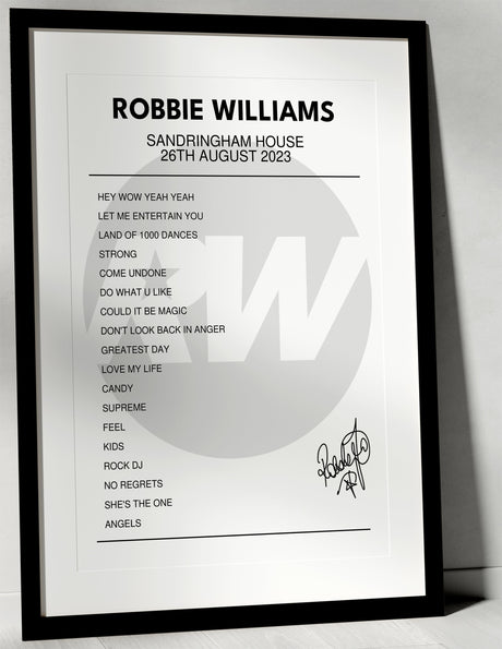 Robbie Williams 26th August 2023 Sandringham House Sandringham I Was There - Setlist