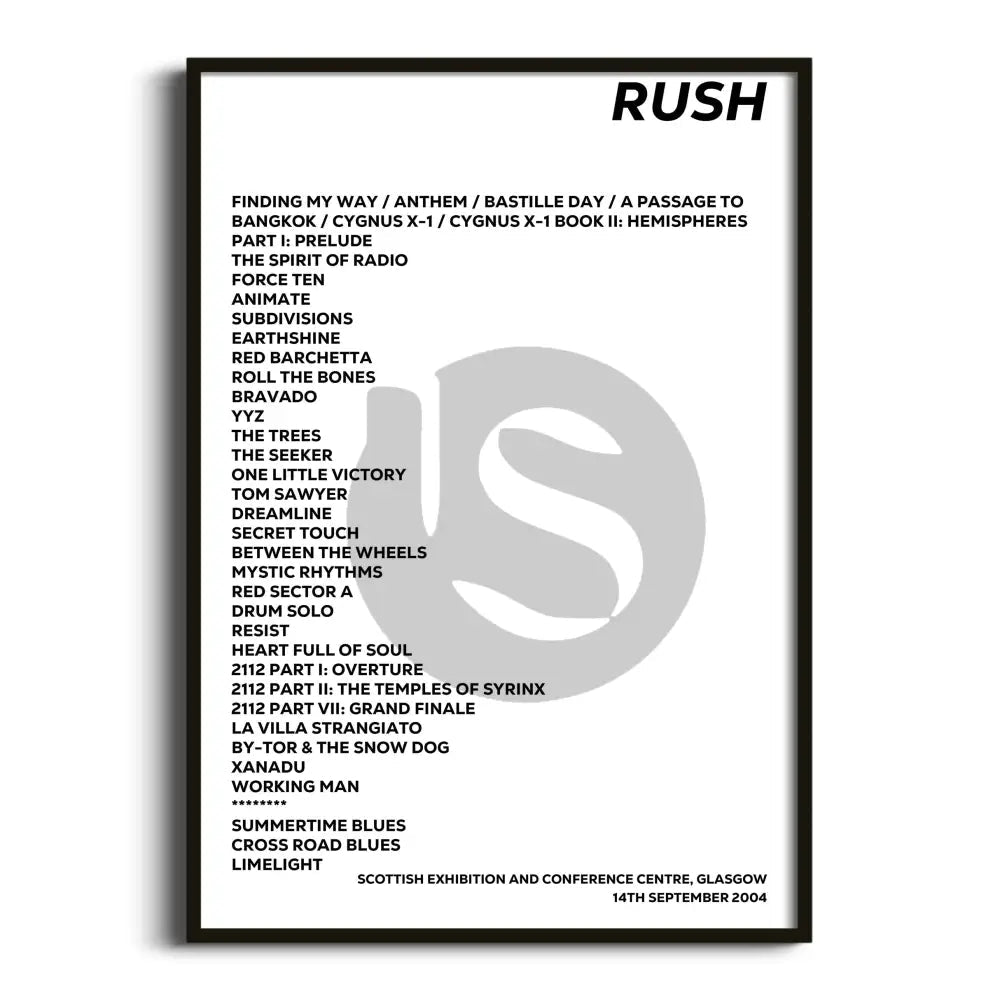 Rush Glasgow 14th September 2004 - Gig Setlist - Setlist