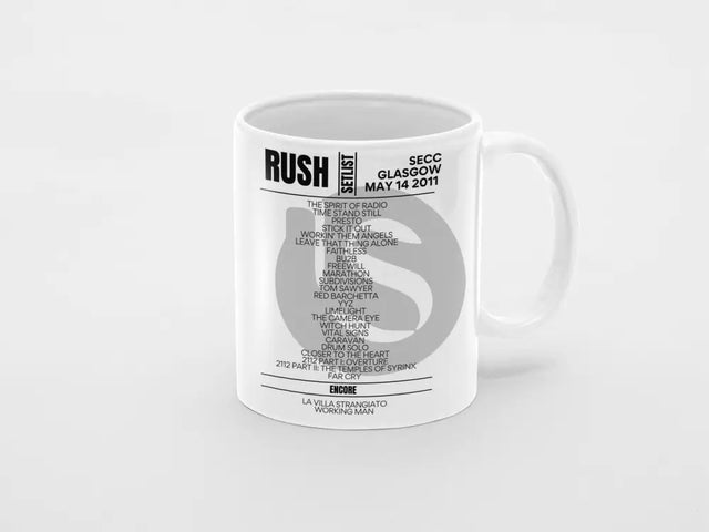 Rush Glasgow May 2011 Setlist Mug - Setlist