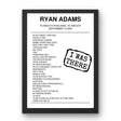 Ryan Adams September 15, 2024 Plymouth Pavilions Plymouth Setlist Poster - Setlist