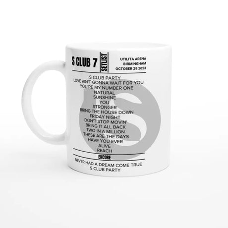 S Club 7 Birmingham October 2023 Setlist Mug - Setlist