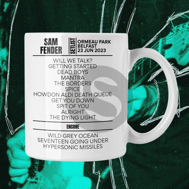 Sam Fender Belfast June 23, 2023 Replica Setlist Mug - Setlist