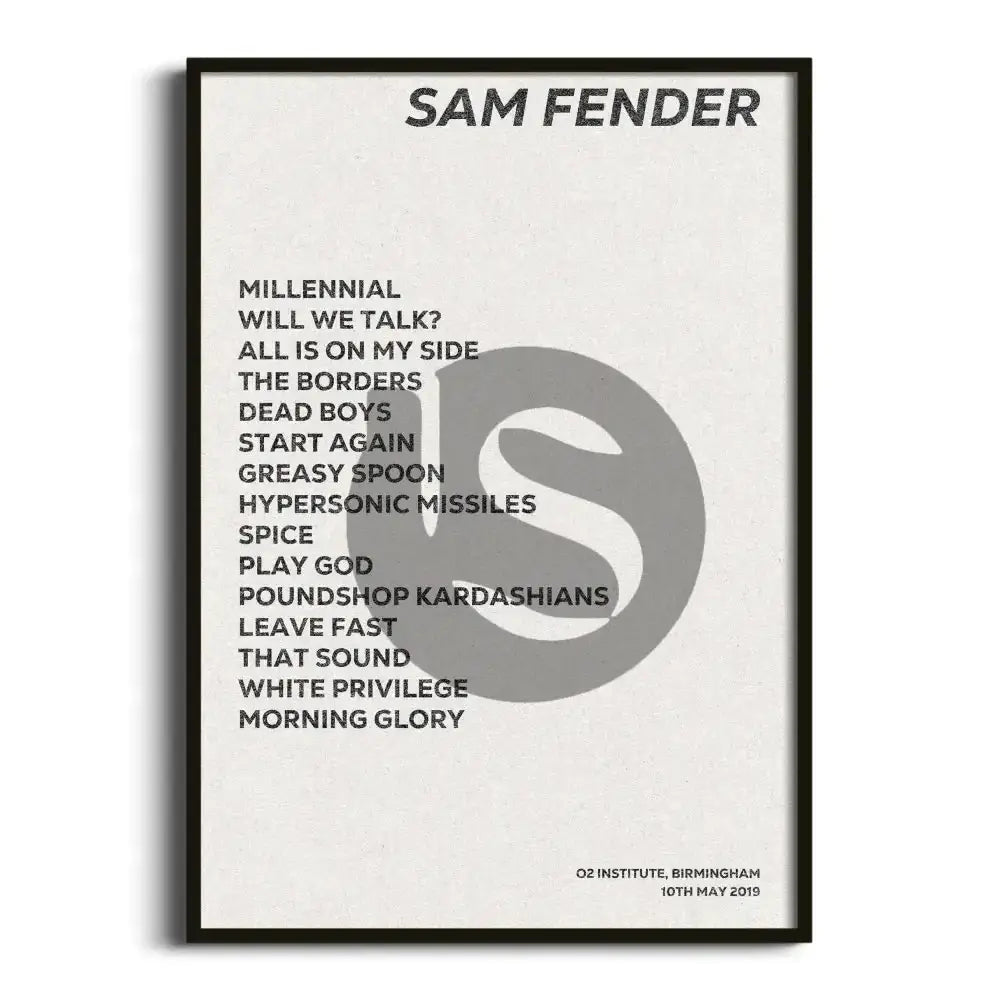 Sam Fender Birmingham 10th May 2019 - Gig Setlist - Setlist